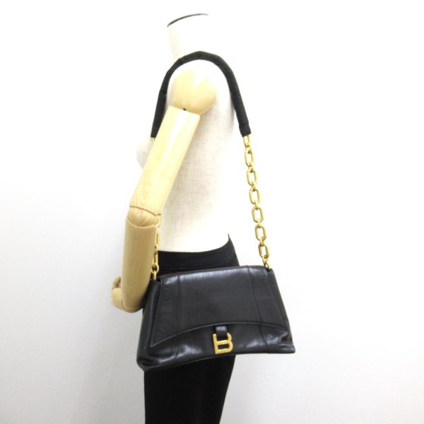 5 Balenciaga Shoulder Bag Leather Black