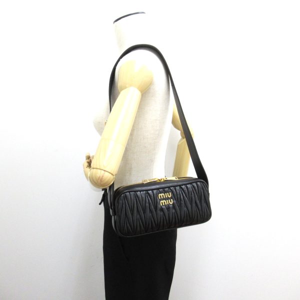 5 Miu Miu Shoulder Bag Leather Black