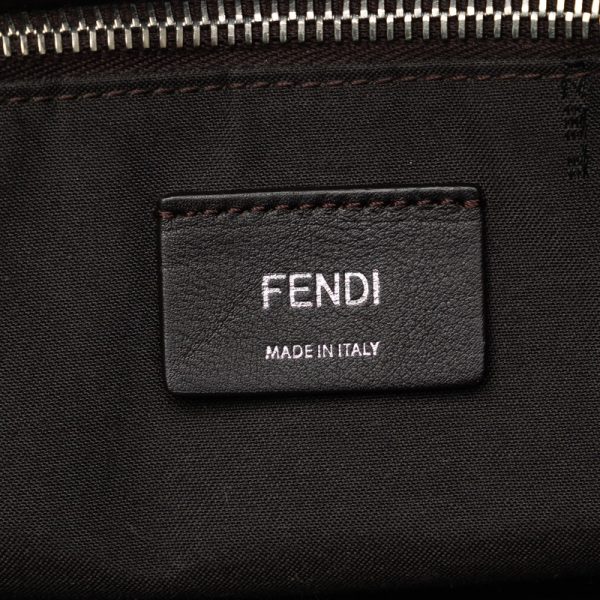 5 Fendi Handbag Shoulder Bag Leather Gray Black