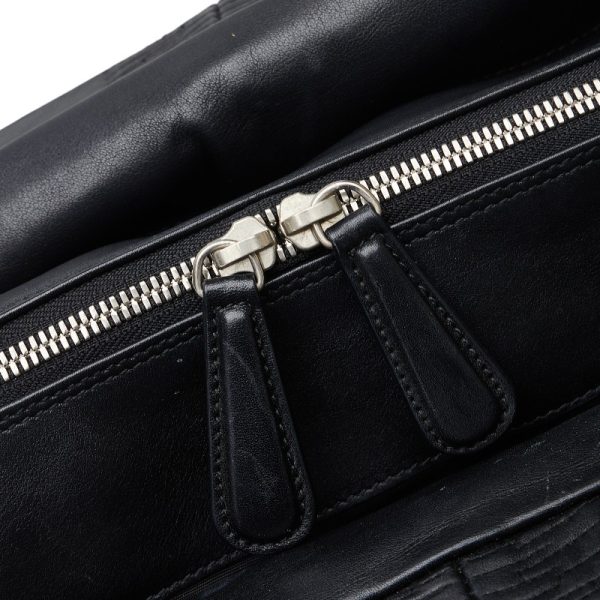 5 Dior Ruched Handbag Leather Black