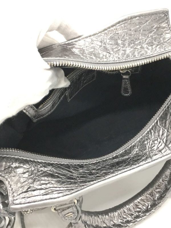 5 Balenciaga Lamb Leather Silver Shoulder Bag