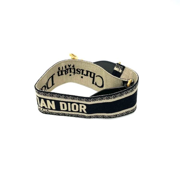 nan Dior Saddle Strap black canvas with Dior Logo