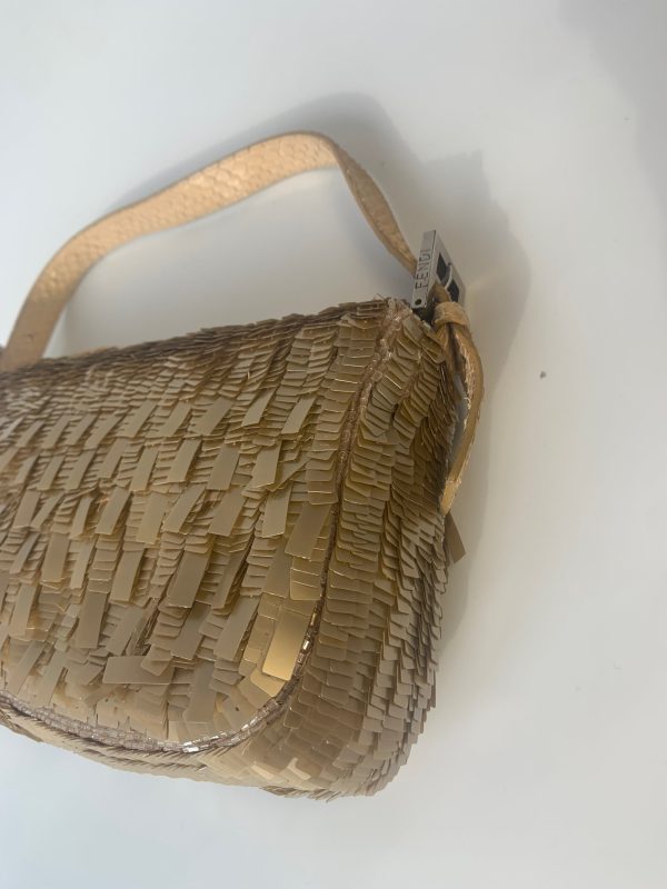 57871699591184 pic hd Fendi Baguette in Gold sequins and python leather