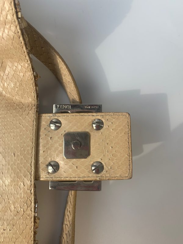 57921699591190 pic hd Fendi Baguette in Gold sequins and python leather