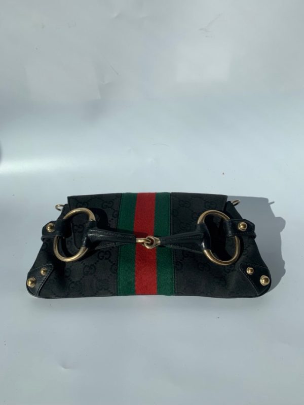 59501699784430 pic hdLarge Gucci Horsebit 1955 Chain Cloth Black Gucci Monogram with Iconic Gucci Strip