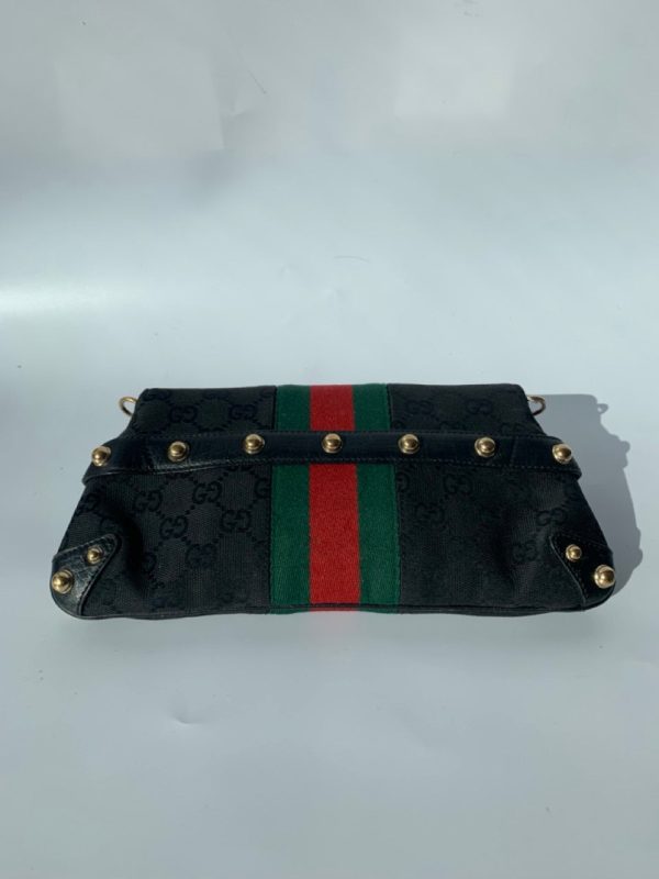 59511699784431 pic hdLarge Gucci Horsebit 1955 Chain Cloth Black Gucci Monogram with Iconic Gucci Strip