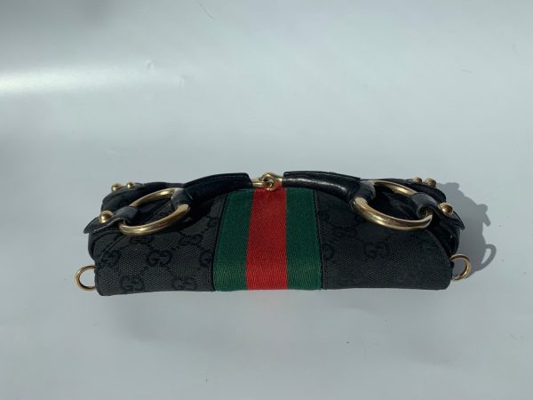 59571699784439 pic hdLarge Gucci Horsebit 1955 Chain Cloth Black Gucci Monogram with Iconic Gucci Strip