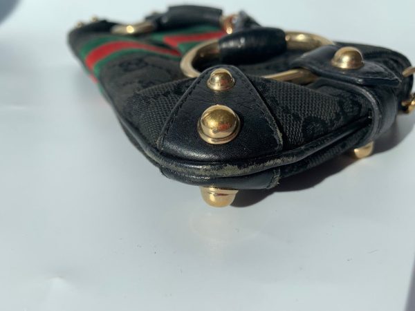 59721699784462 pic hdLarge Gucci Horsebit 1955 Chain Cloth Black Gucci Monogram with Iconic Gucci Strip