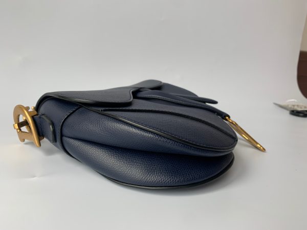 5CDDE4D9 C110 47ED ABAE 5AC404135EE3 Dior Saddle Blue Medium Grained Leather Handbag Only