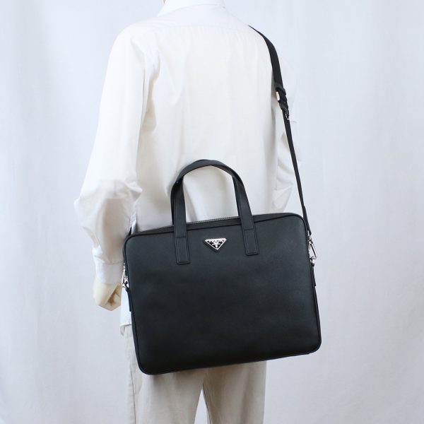 6 Prada Briefcase Business Bag Nero Black