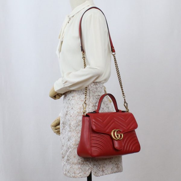 6 Gucci Handbag Shoulder Bag 2way Red