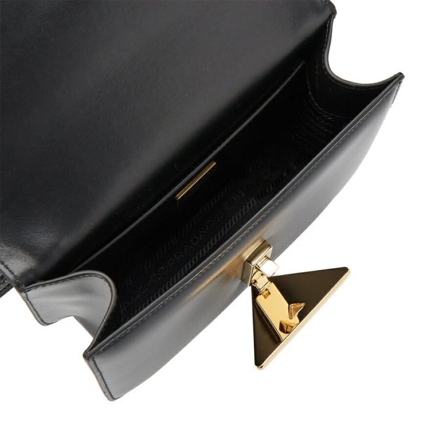 6 Prada Triangle Logo Shoulder Bag Black