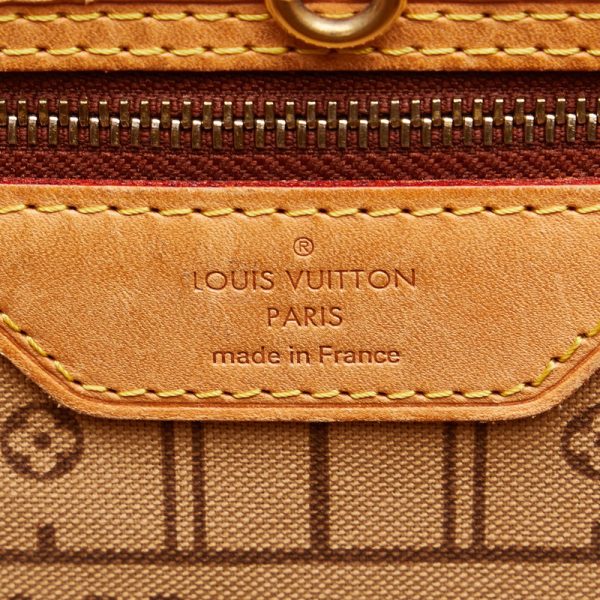 6 Louis Vuitton Monogram Neverfull MM Tote Bag Leather Brown