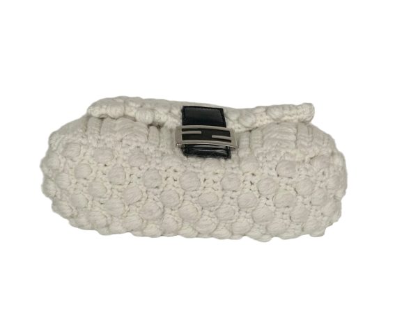 Wool Fendi Mamma Baguette White Wool Pom pom