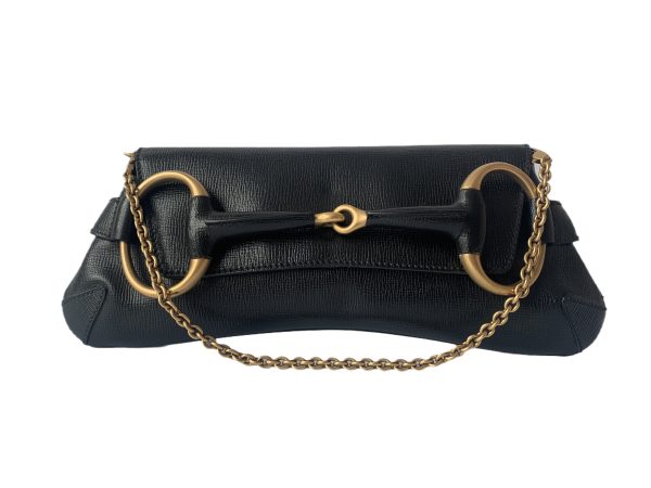 Gucci Gucci Horsebit 1955 Chain Shoulder bag Large Black Leather