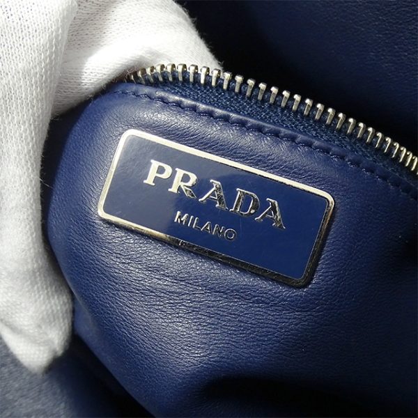 7 Prada Clutch Bag Shoulder Bag 2way Leather Blue