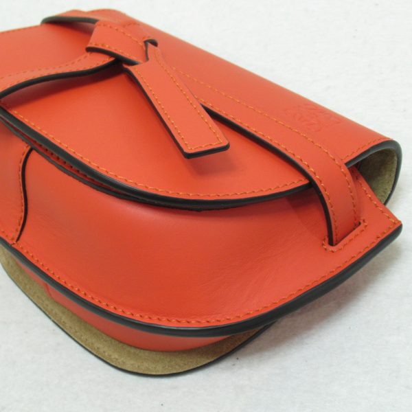 7 Loewe Mini Gate Dual Shoulder Bag Leather Orange