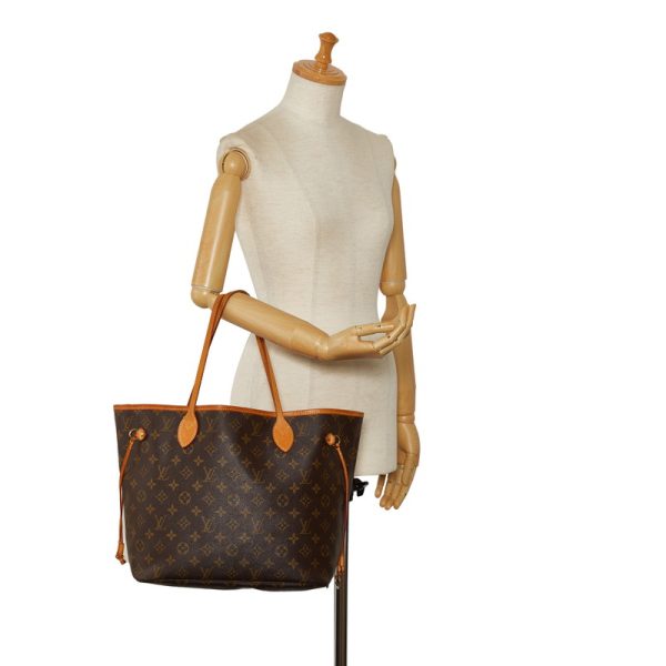 7 Louis Vuitton Monogram Neverfull MM Tote Bag Leather Brown