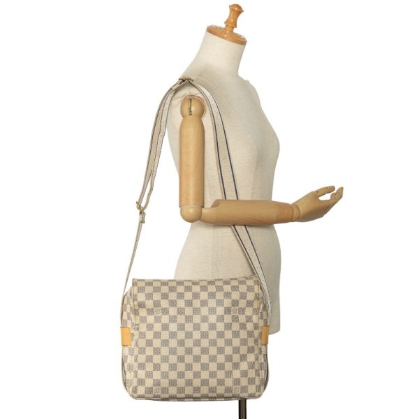 7 Louis Vuitton Naviglio Damier Azur Crossbody Leather White