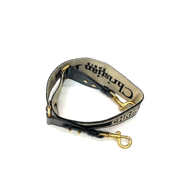 Cotton Dior Saddle Strap black canvas with Dior Logo