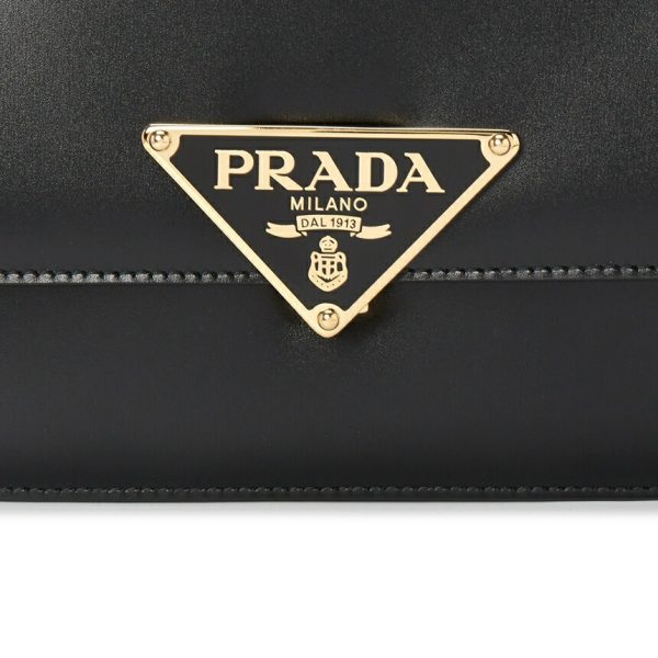 8 Prada Triangle Logo Shoulder Bag Black