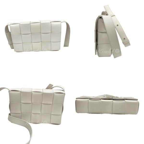 8005001053033 2 Bottega Veneta Cassette Intrecciato Leather Bag White