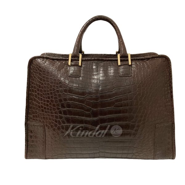 8018001082293 4 Loewe Crocodile Leather Mini Boston Bag