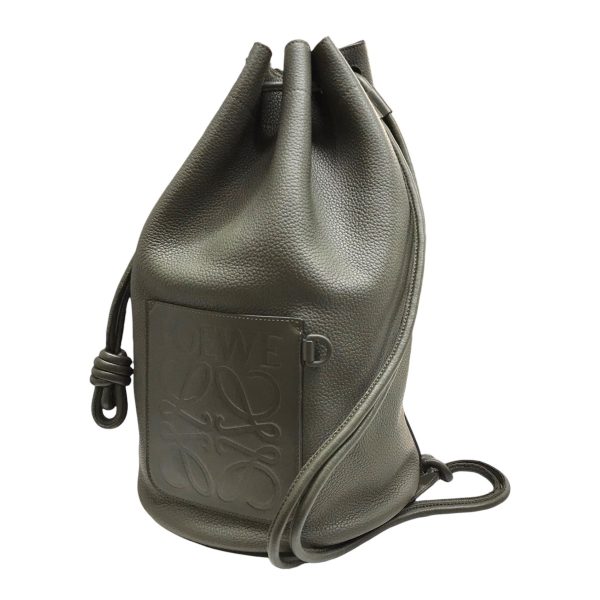 8042000348043 1 Loewe Sailor Bag Backpack Olive Leather Bucket Bag