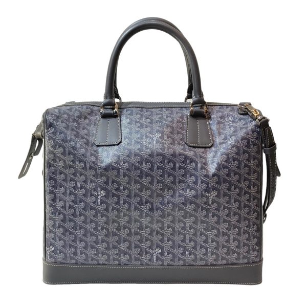 8079000415819 1 Goyard Ambassade Coated Canvas Leather Briefcase Business Hand Bag Black