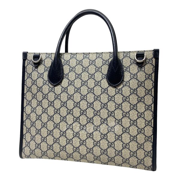 8082000238647 4 Gucci GG Pattern Tote Bag Gray Navy