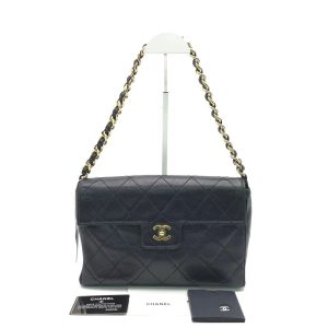 Chanel Chanel Single Flap Black Caviar Leather Vintage 24k Gold