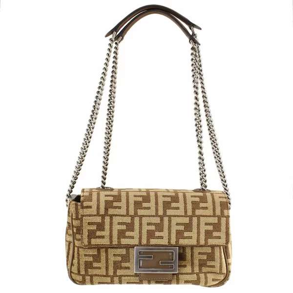 8br793alg7 f1hzs2 Fendi Baguette Monogram Jacquard Midi Shoulder Bag