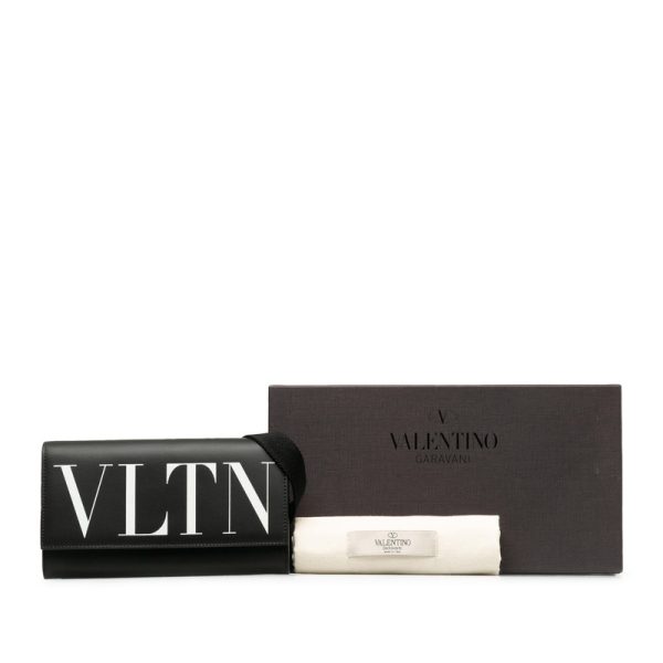 9 Valentino Wallet Shoulder Bag 2way Leather Black