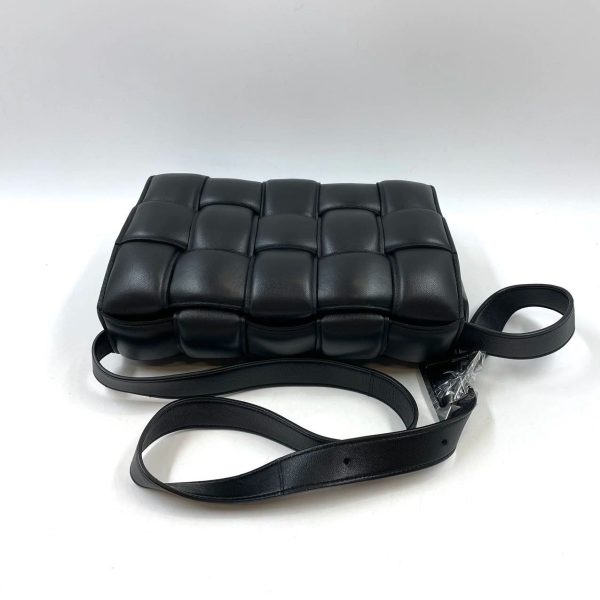 Camel Bottega Veneta Padded Cassette Black Leather