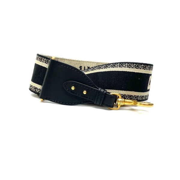 Black Dior Saddle Strap black canvas with Dior Logo