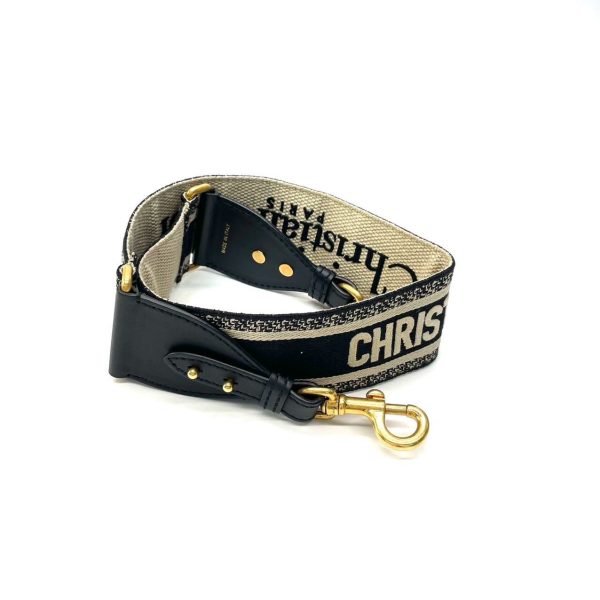 Dior Dior Saddle Strap black canvas with Dior Logo