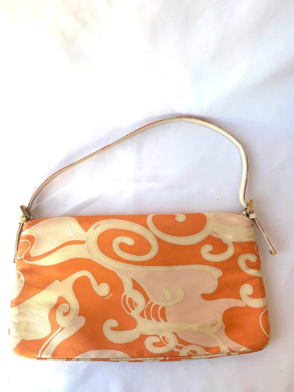 Silk FENDI Baguette Orange Multicolor Silk with Psychedelic prints