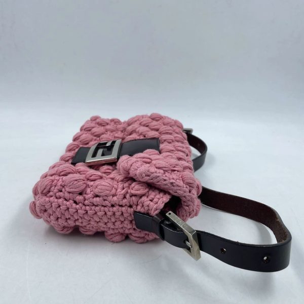 E9C2149E F095 4E7E 8C0B 879E166DF65D Fendi Baguette Bag Pink Wool Pompom Shoulder Bag