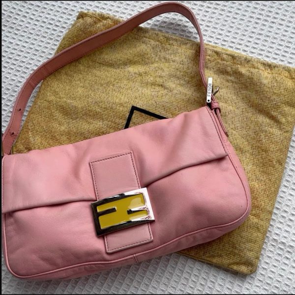 Fendi FENDI Baguette Pink Lambskin Leather