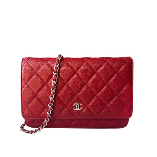 Chanel Chanel Wallet on Chain Classic Flap Red Caviar Leather