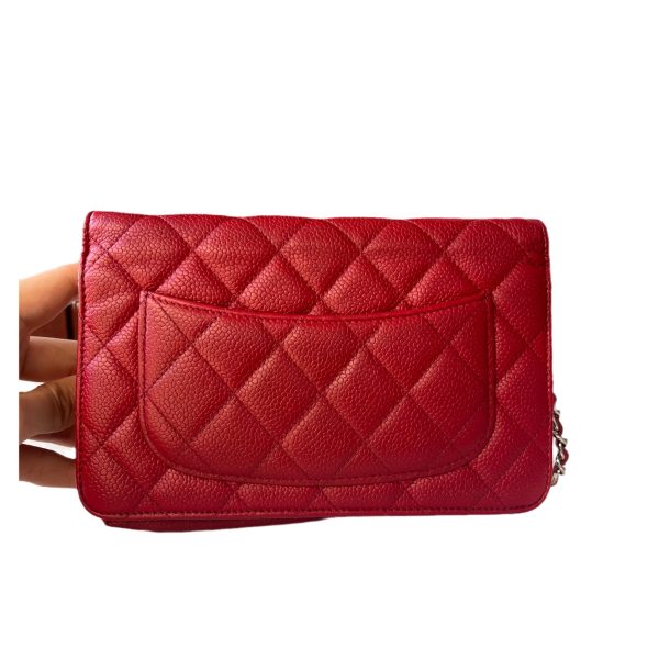 Wallet on Chain Chanel Wallet on Chain Classic Flap Red Caviar Leather