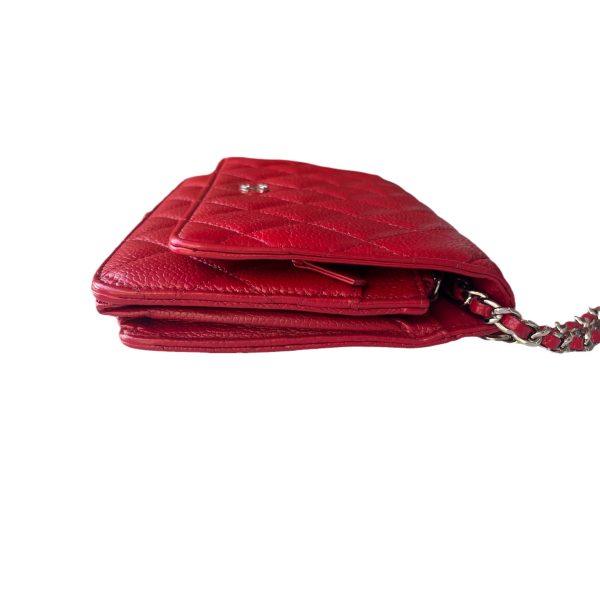 Red Chanel Wallet on Chain Classic Flap Red Caviar Leather