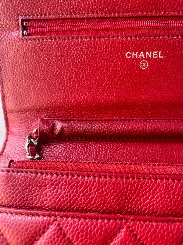 IMG 0252 Chanel Wallet on Chain Classic Flap Red Caviar Leather