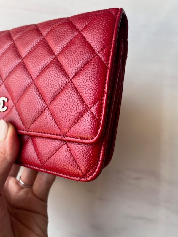 IMG 0257 Chanel Wallet on Chain Classic Flap Red Caviar Leather