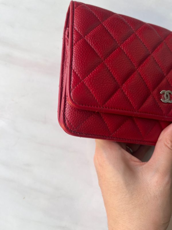 IMG 0258 Chanel Wallet on Chain Classic Flap Red Caviar Leather