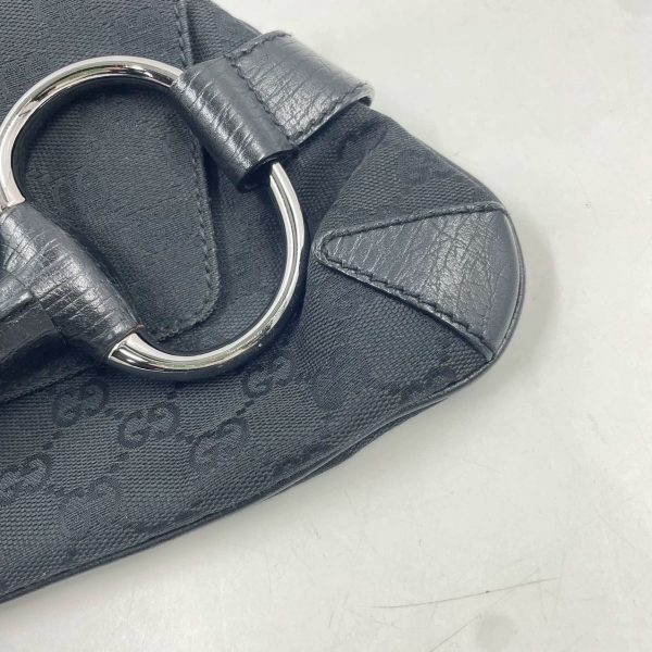 IMG 0737 Gucci Horsebit 1955 Cloth Black Monogram Shoulder bag