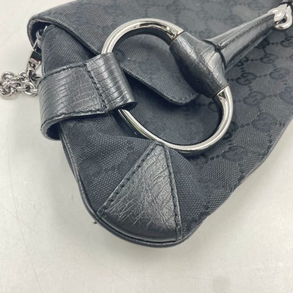 IMG 0738 Gucci Horsebit 1955 Cloth Black Monogram Shoulder bag