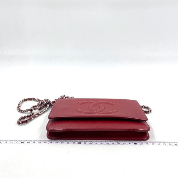 IMG 0764 Chanel Wallet on Chain WOC Double CC Red Caviar Leather