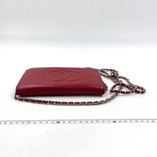 IMG 0766 Chanel Wallet on Chain WOC Double CC Red Caviar Leather