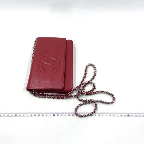 IMG 0768 Chanel Wallet on Chain WOC Double CC Red Caviar Leather